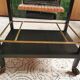 Art Deco wooden mirror and brass rolling service