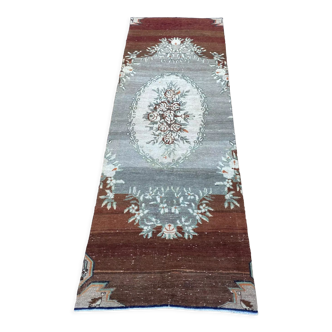 Vintage Turkish carpet Oushak 272x90cm