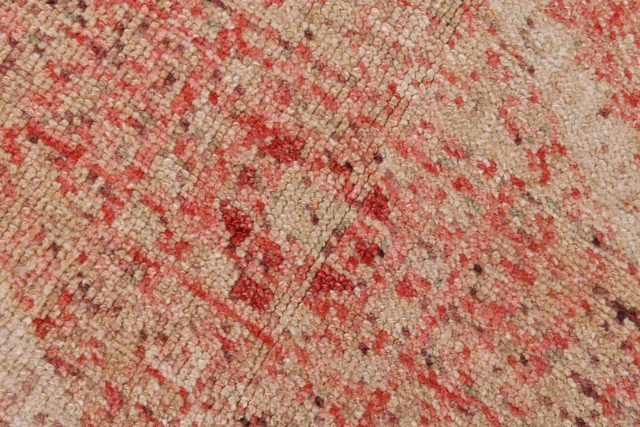 Geometric handmade oushak rug 226x121cm