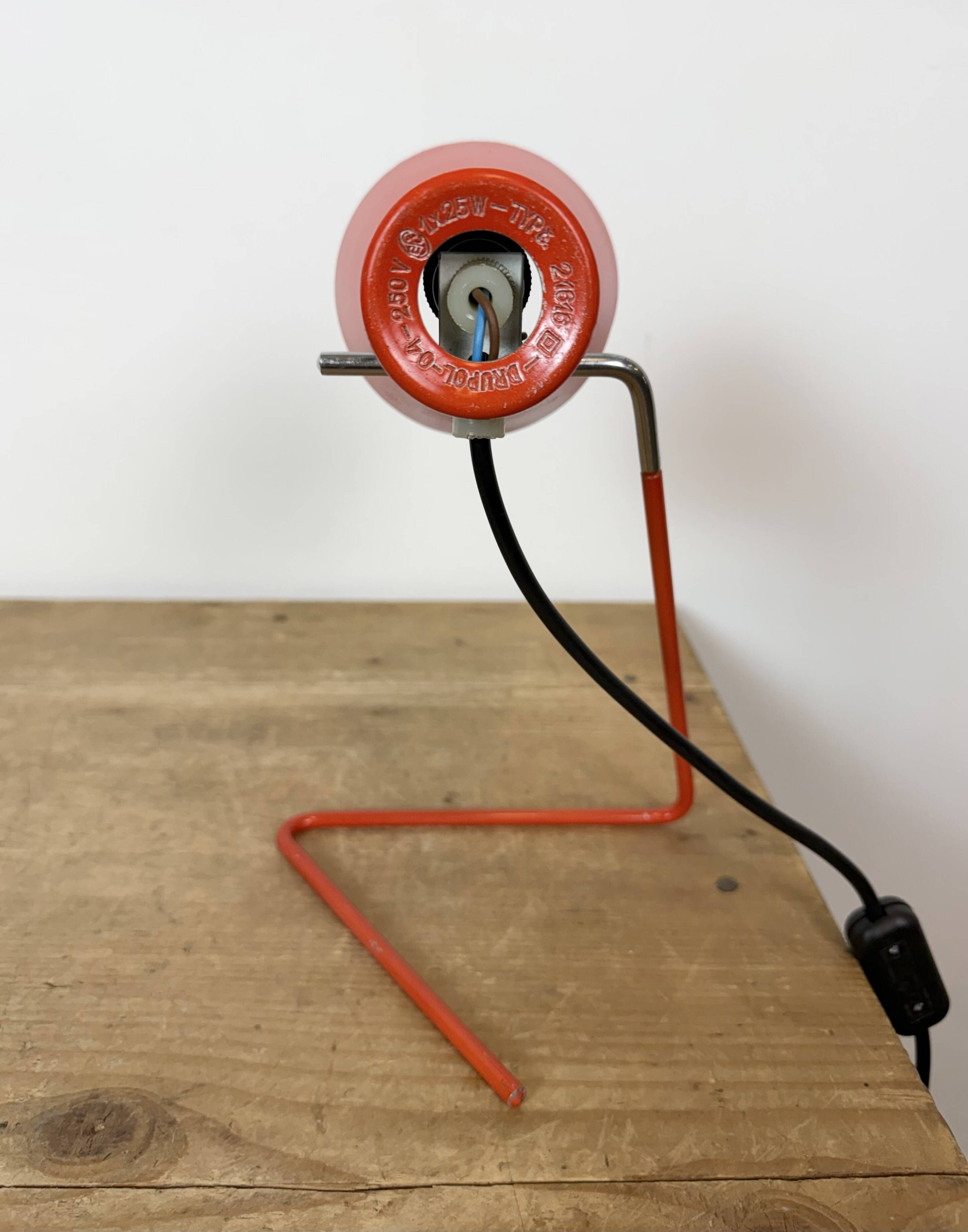 Vintage Red Table Lamp by Josef Hurka for Drupol, 1960s