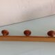 Three-headed wooden patere / vintage 60s-70s