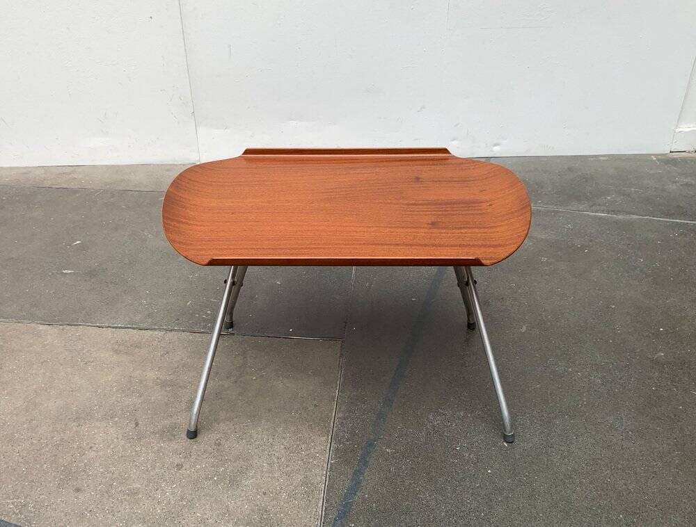 Folding table in teak with Norwegian alminette from the mid-century by F.M. Produkt, Frederiksberg Metalvarefabrik, 1960s.