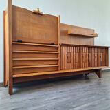 Guillerme et Chambron high sideboard, bar buffet, vintage secretary