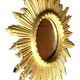 golden wooden sun mirror - 48 cm