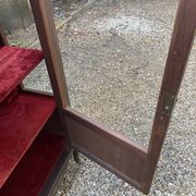 19th/20th century mahogany display cabinet, marble top and glass sides.