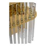 Pairs of wonderful wall lights with crystal rods, Italy, 1970s.