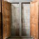 Late 19th century cupboard front, double doors + painted fir frame