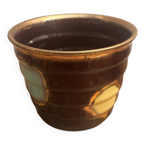 Vintage ribbed ceramic cache pot