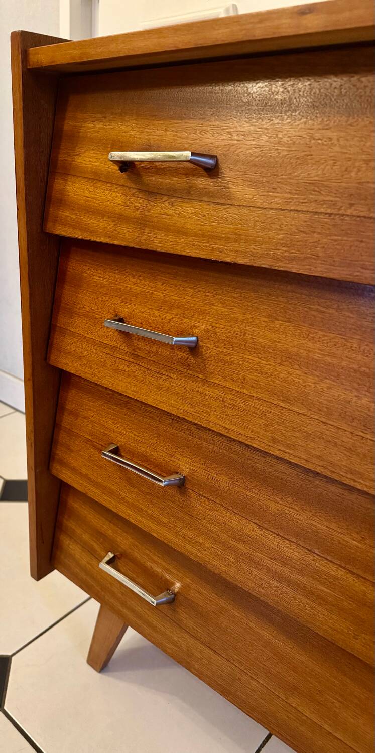Vintage chest of drawers with compass feet