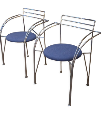 Paire de fauteuils design Pascal Mourgue collection Lune D'argent, édité par Fermob, 80/90