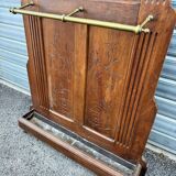 Antique hall coat rack – mirror, hooks & umbrella stand
