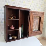 Armoire de toilette ancienne en bois et laiton années 40/50