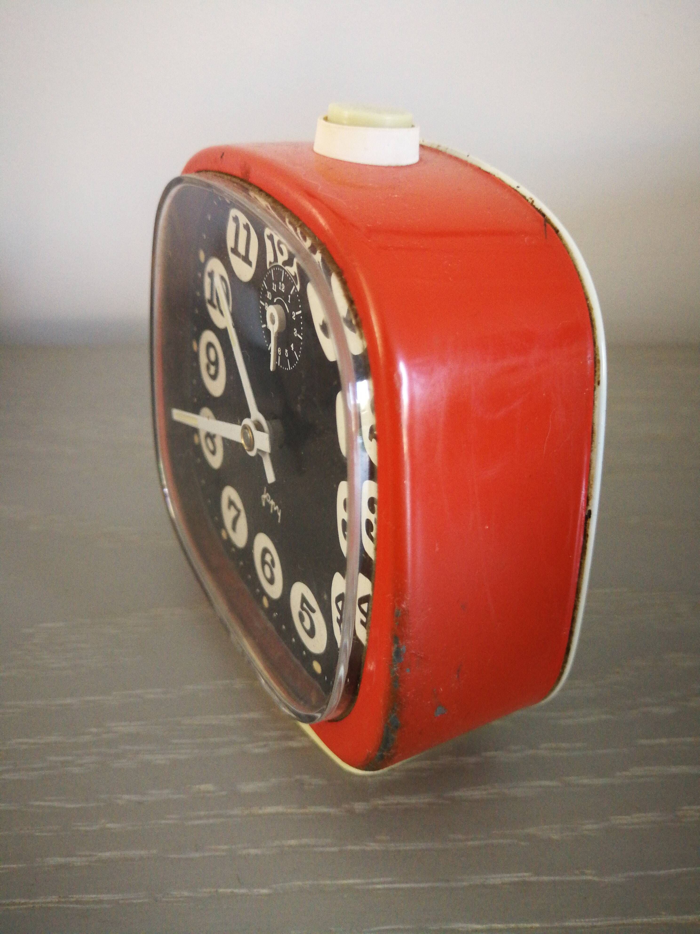 Vintage orange japy alarm clock