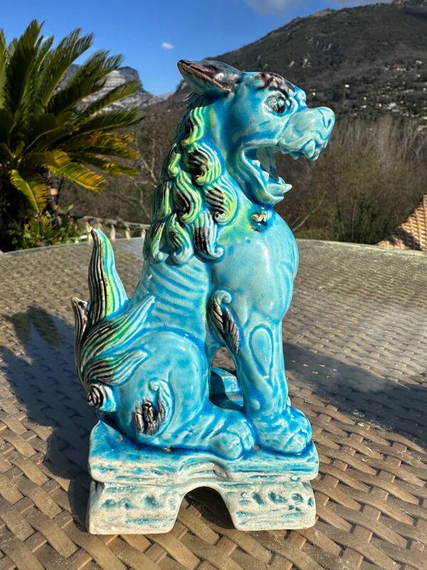 Figurines en céramique Chien Lion