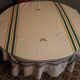 Hand-embroidered tablecloth and its 12 napkins - Encrypted " M V " -80s