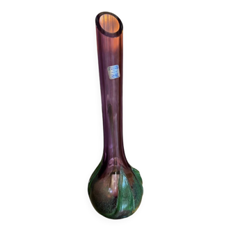 La Rochère crystal soliflore, purple, pink and green