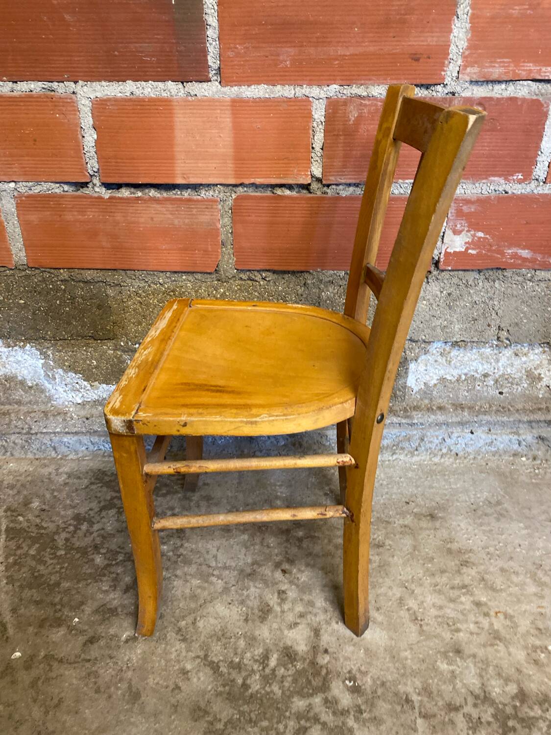 Vintage BAUMANN N°182 Bistro Chair Raw Wood Style #D290