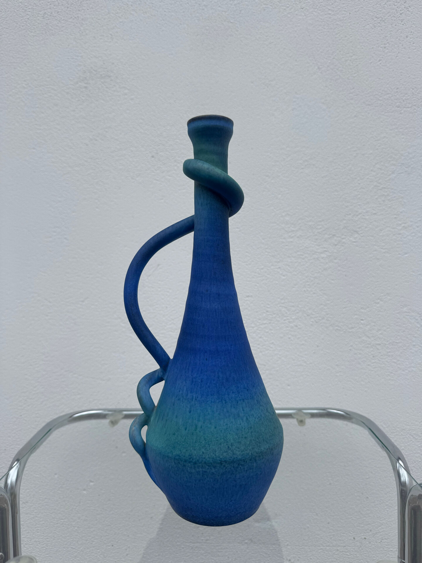 Vintage blue gradient ceramic vase