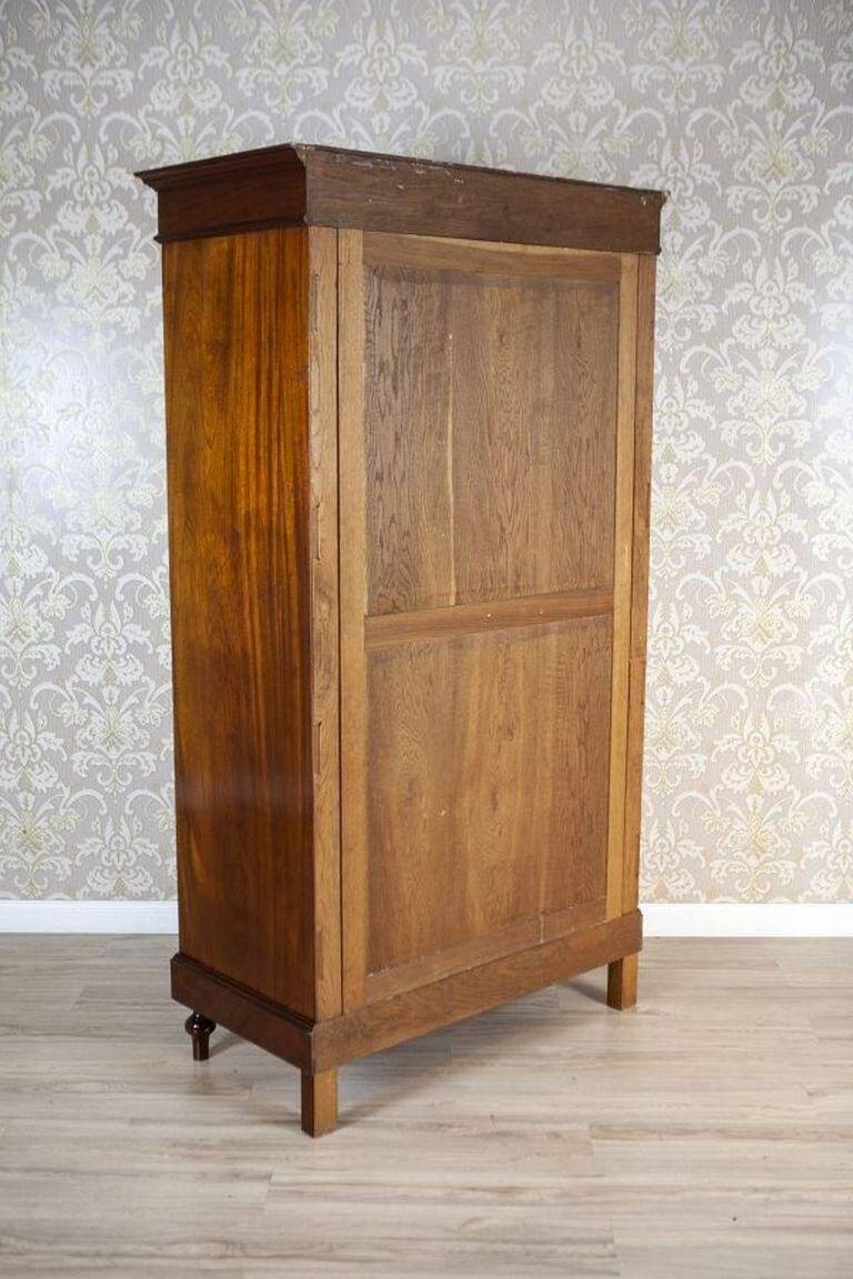 20th-Century Mahogany Linen-Press with Mirror, 1950s
