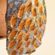 Glazed Terracotta Sculpture Signed - Abstract Art - Blue Amber