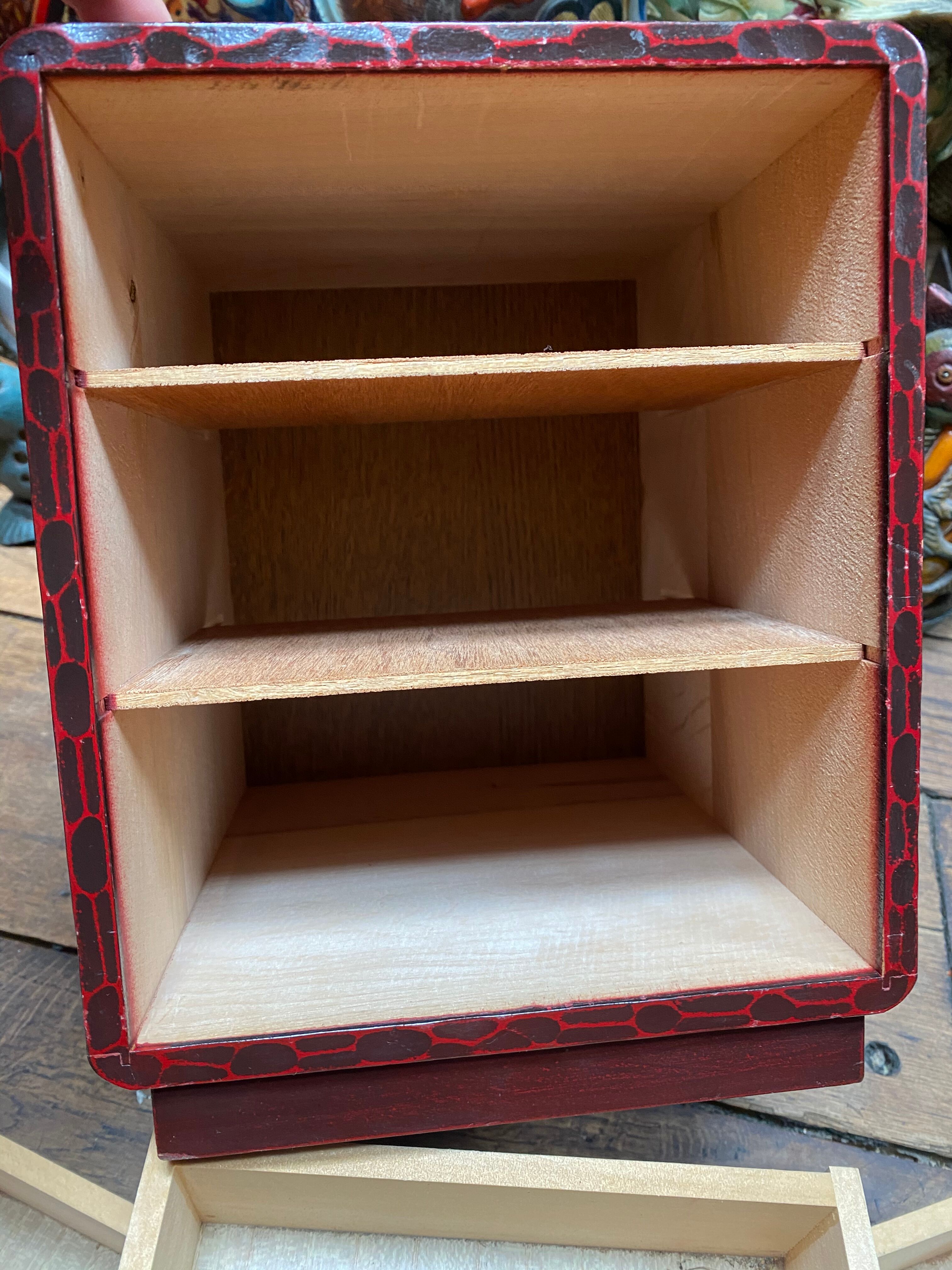 Jewelry box Box Japanese Tansu vintage carved wood