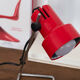 Small red vintage lamp