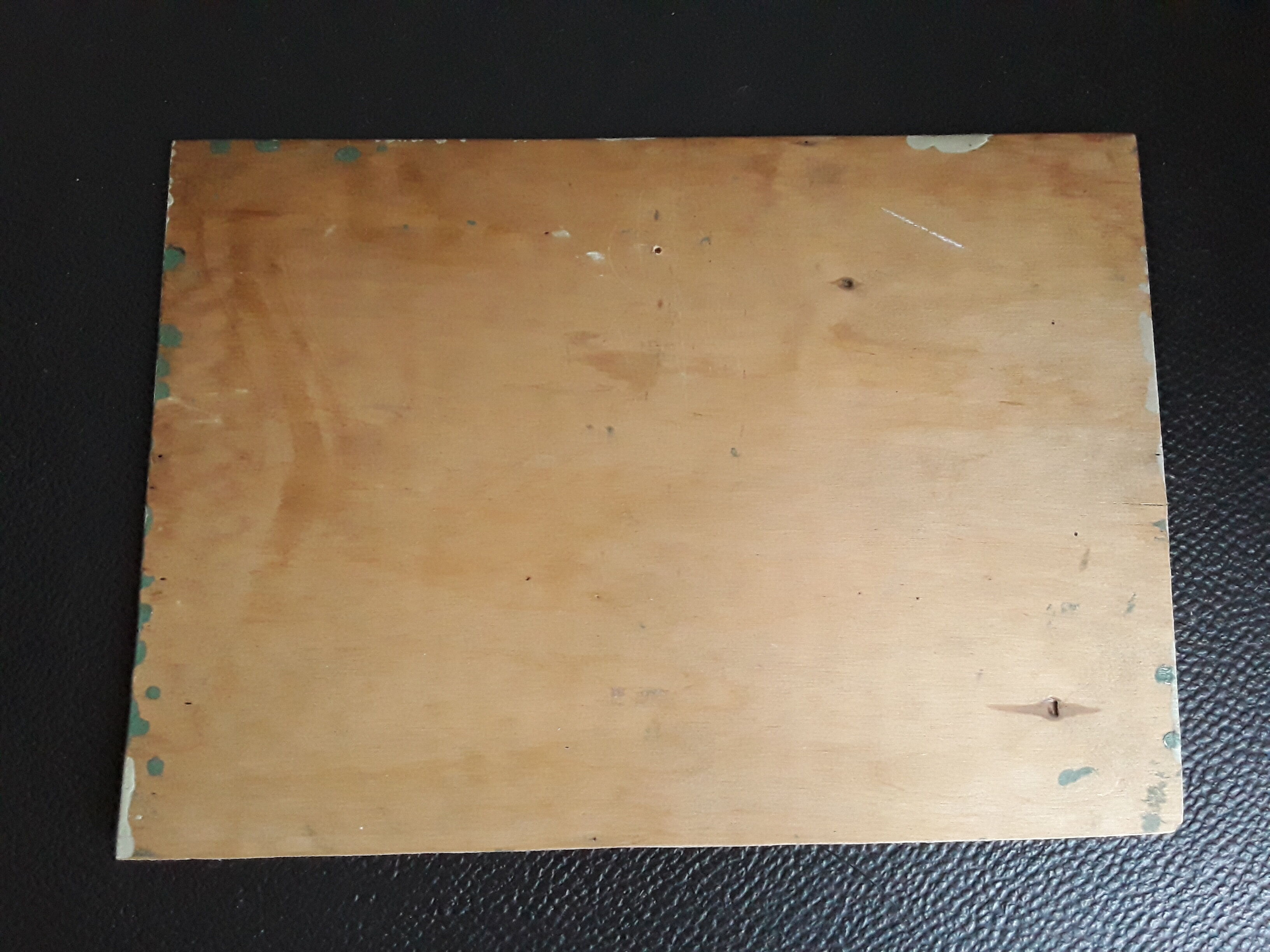 Oil painting on vintage wood