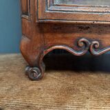 Small Louis XV mahogany display case with periwinkle legs