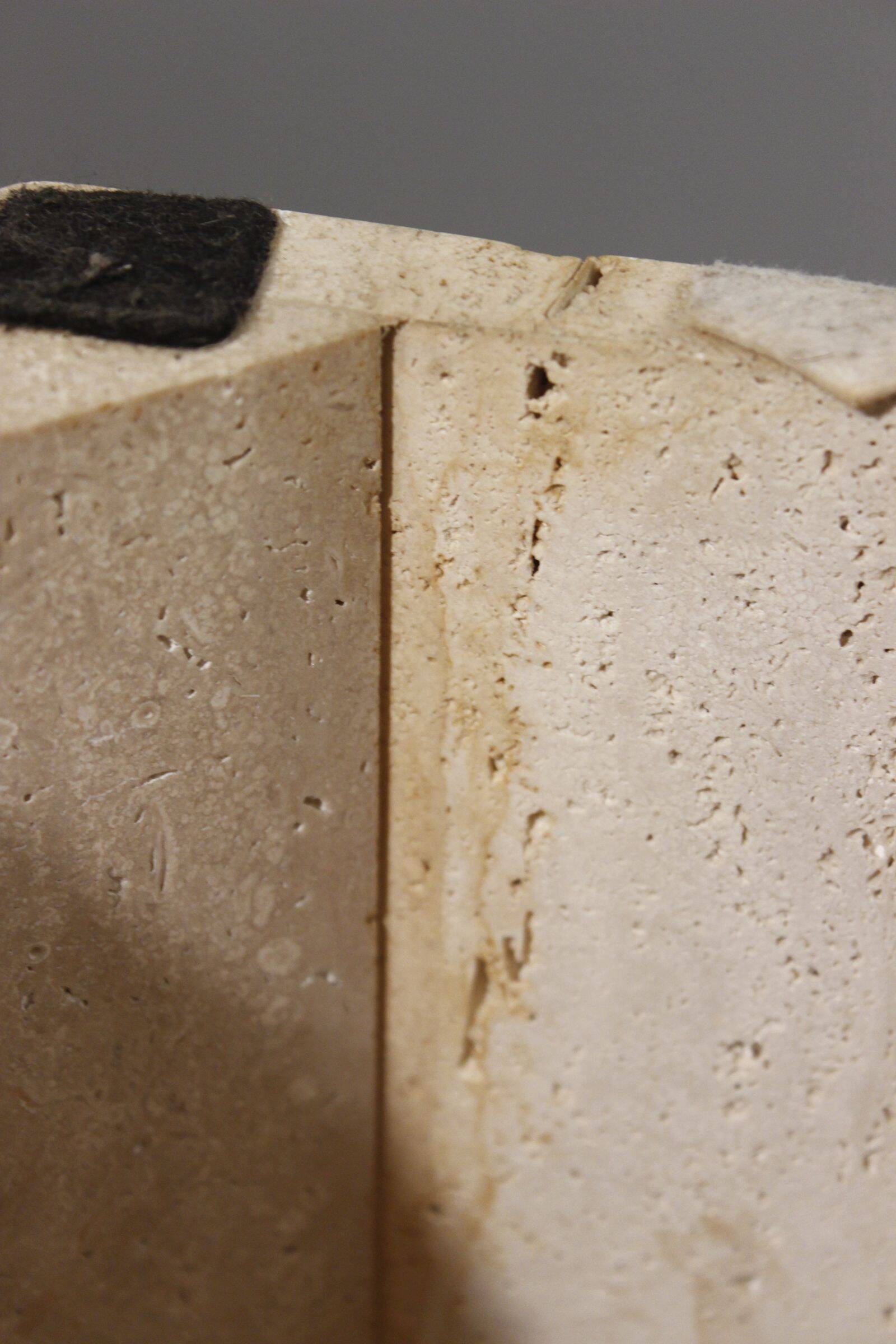 Low design side table in travertine, 1970s