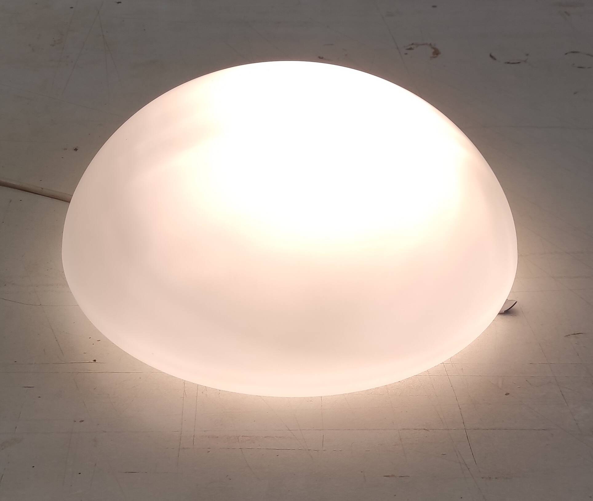 Opaline suede globe ceiling or wall light. 30 cm - mid-20th century