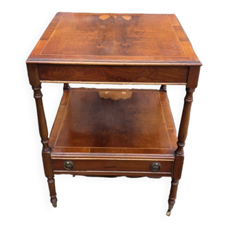 English Nightstand in Varnished Mahogany with One Drawer