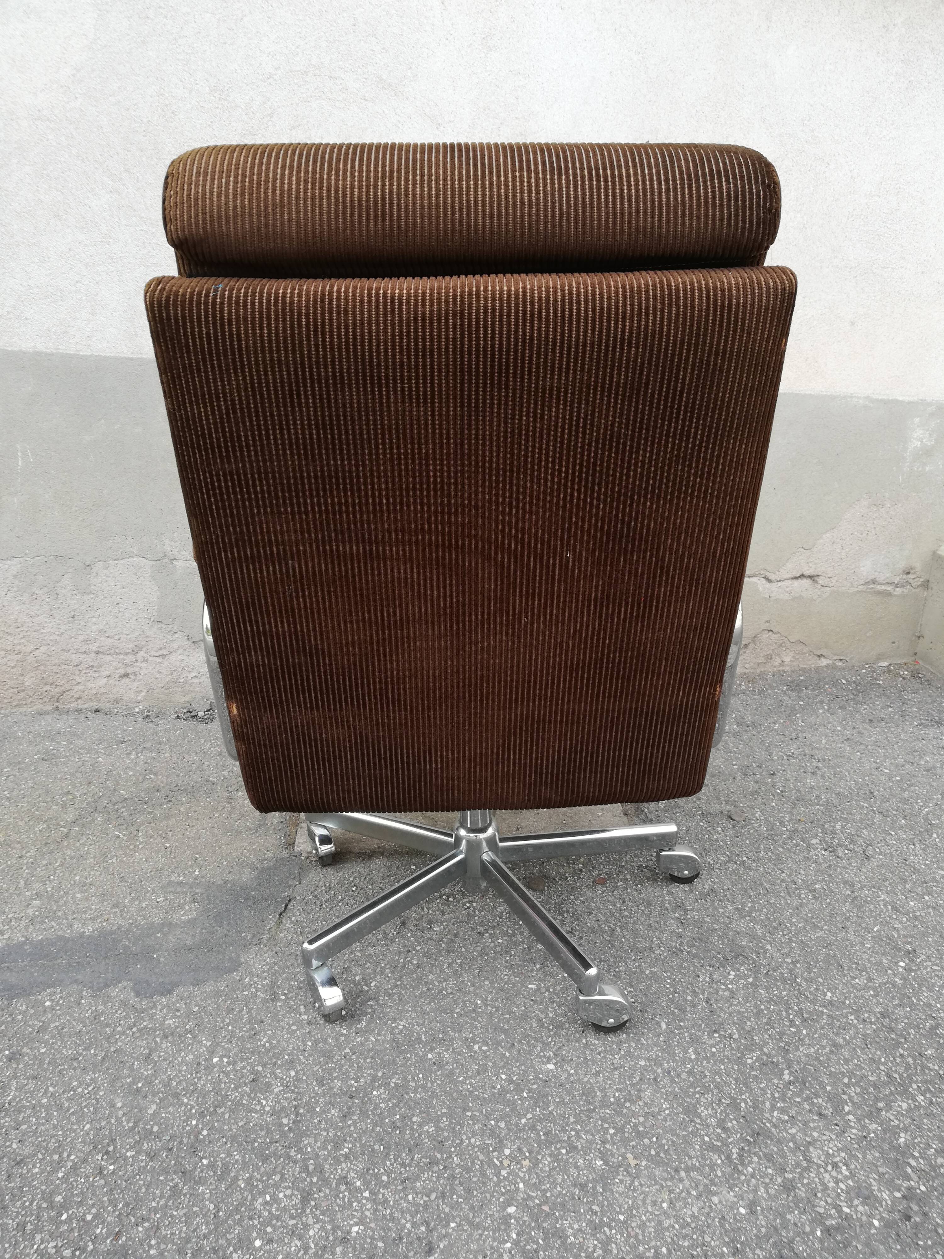 Fauteuil  vintage tissu marron