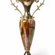 Large decorative onyx and gold metal cassolette, Italy 1960s-70s.