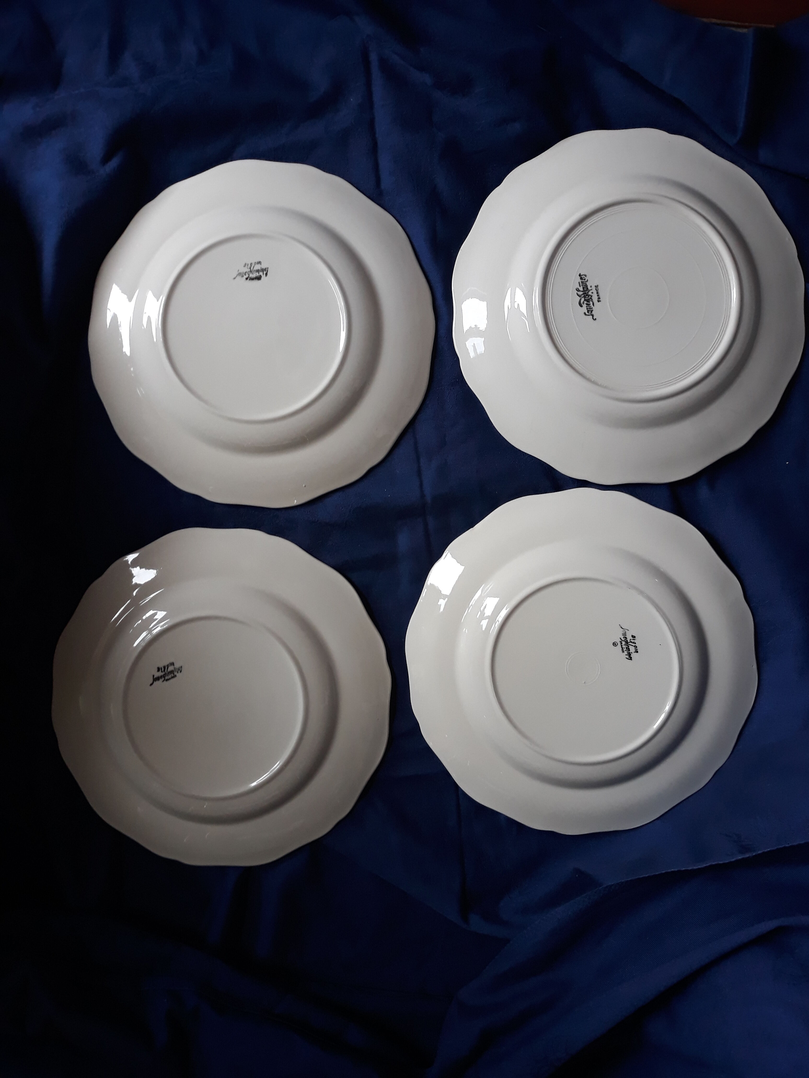 set of 4 plates ivory Sarreguemines 22.5 cm FRANCE
