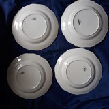 set of 4 plates ivory Sarreguemines 22.5 cm FRANCE