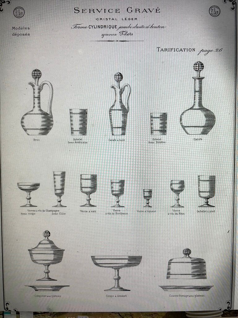 Compotier baccarat engraving nets