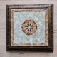 Old Italian Ceramic Trivet and Wooden Frame
