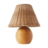 Elm and wicker ball lamp