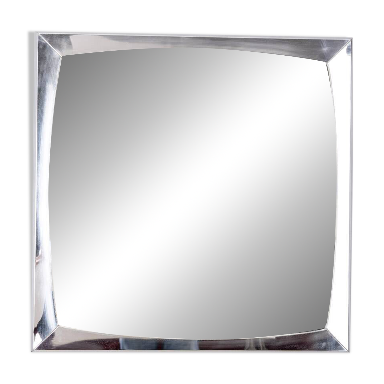 Miroir mural vintage années 70 en métal chromé design italien
