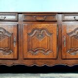 Buffet in Liège enfilade Louis XV era in solid oak around 1750-1780