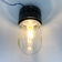 Vintage industrial bakelite & glass ceiling or wall light, Czechoslovakia, 1950's
