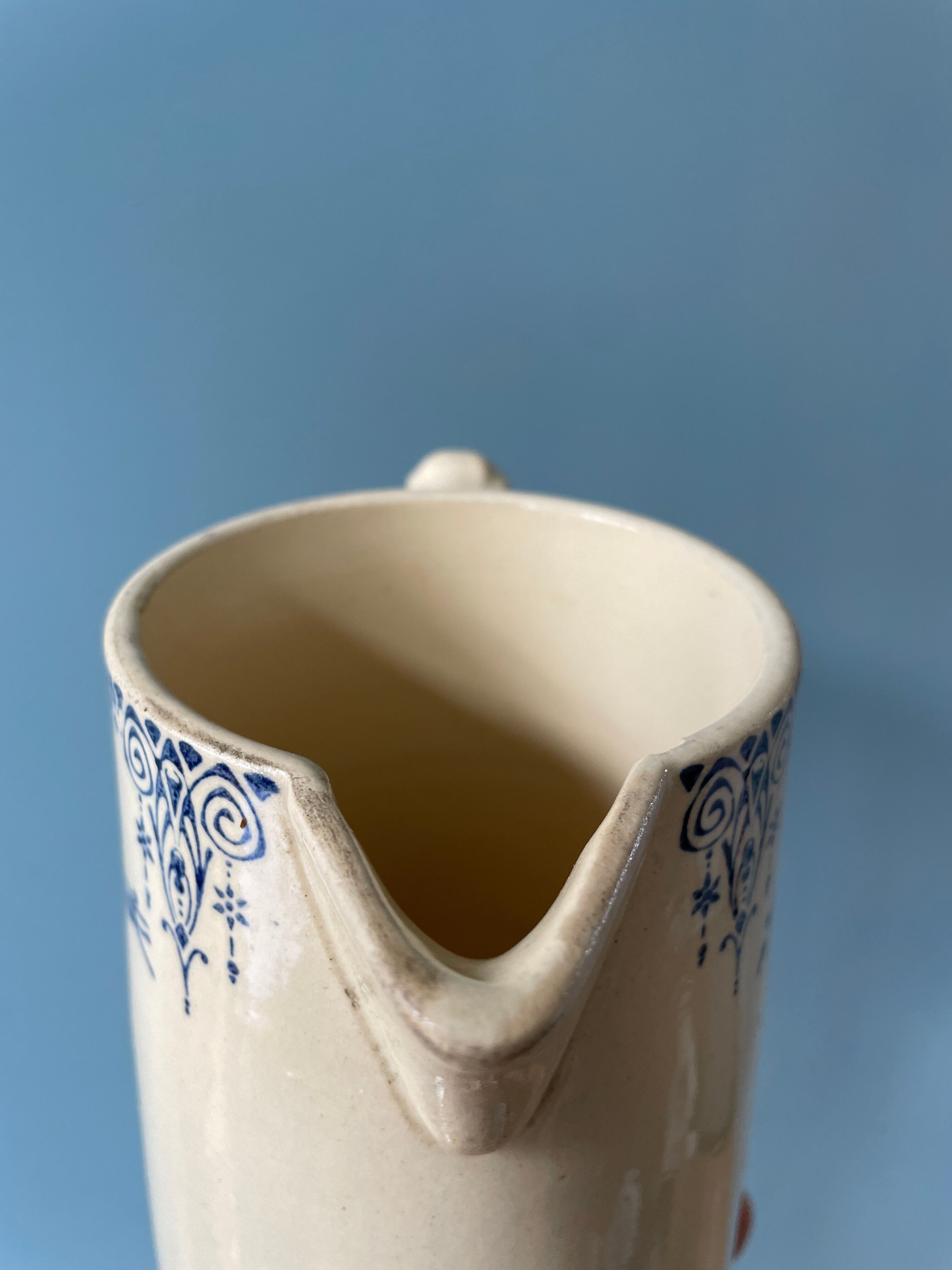 Pitcher 1900 in Earthenware St Amand and Hamage