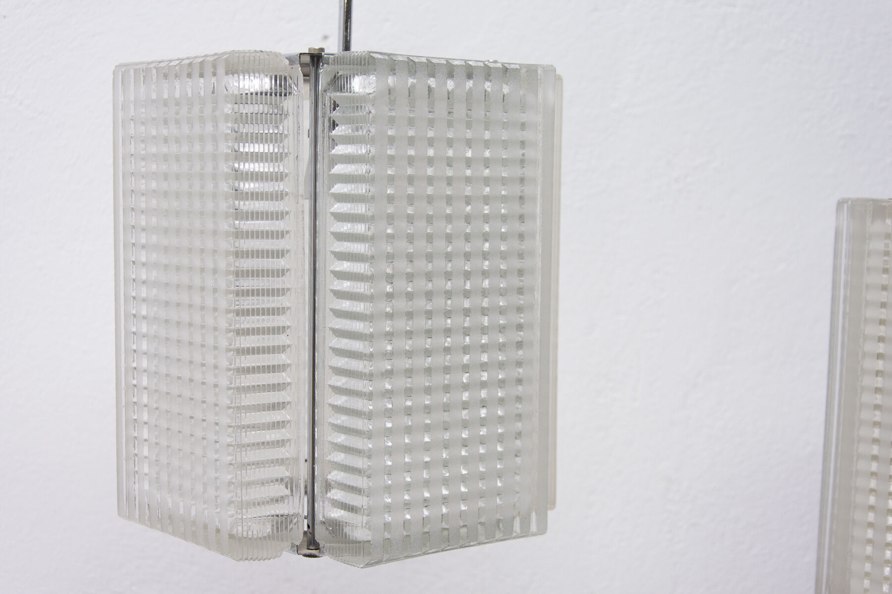 Paire de suspensions en verre pressé pour Napako, années 1970, Tchécoslovaquie