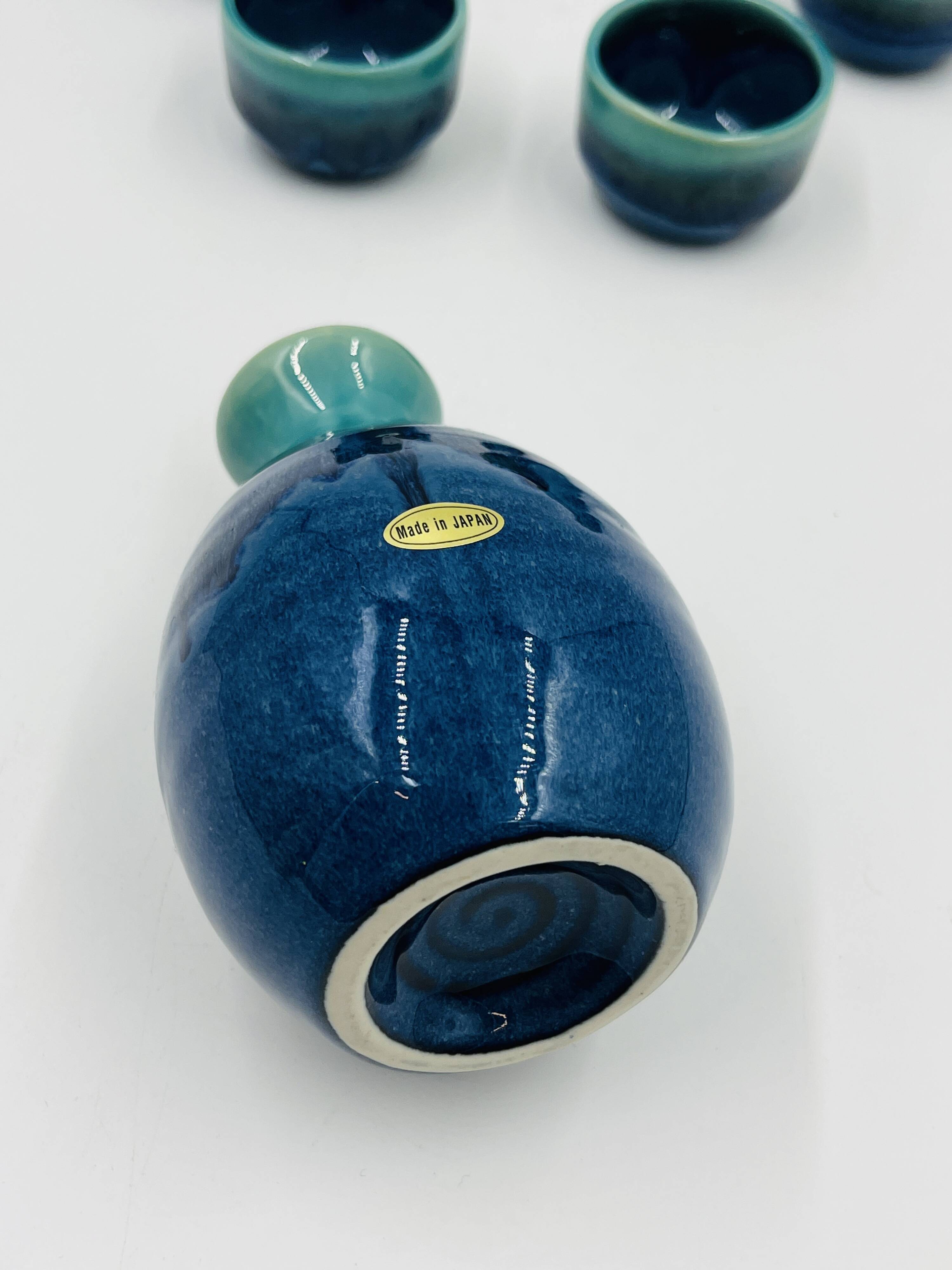 Japanese sake service in Mino Seiryu ceramic.