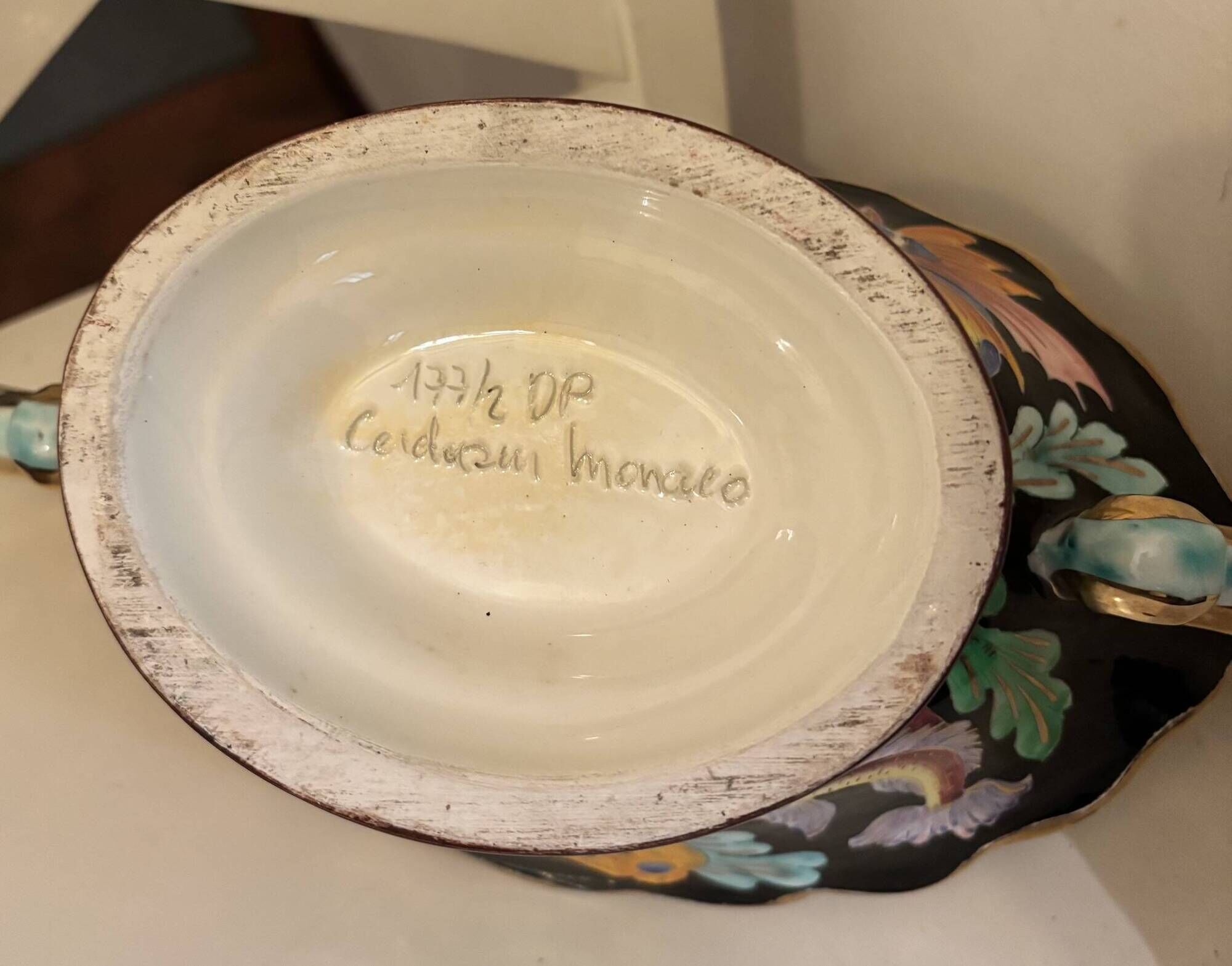Large vintage ceramic bowl / centrepiece - Cerdazur Monaco