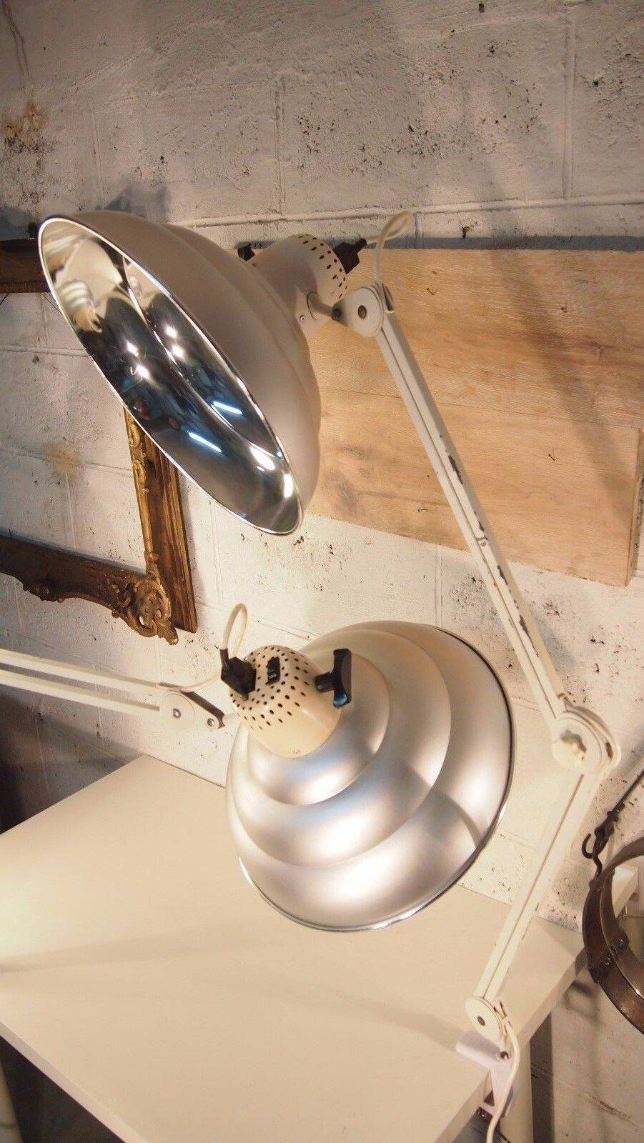 Paire Lampes Bureau Articulee Ajustable Industriel Vintage Chrome