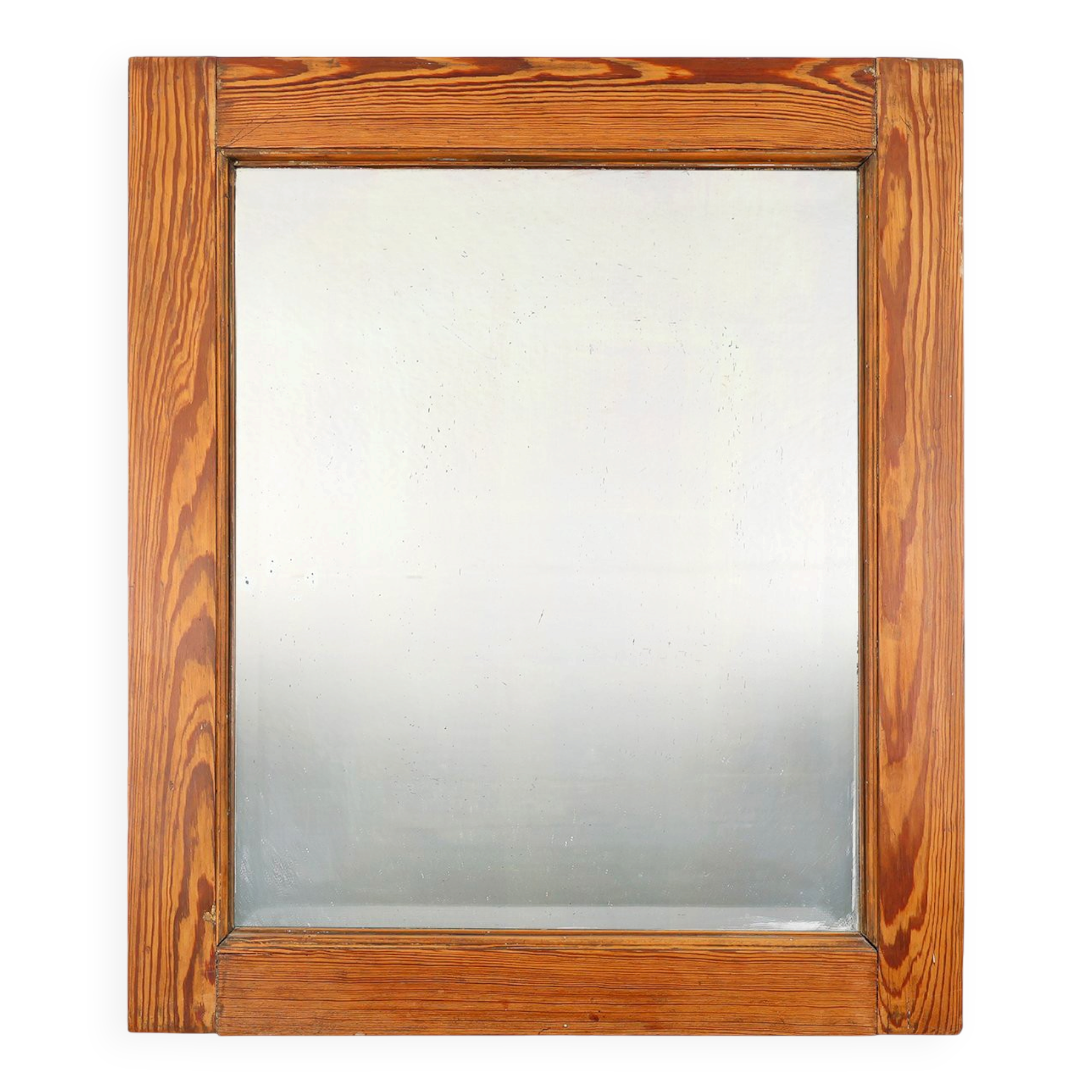 French Mirror with Warm Pine Wood Frame, 1900s