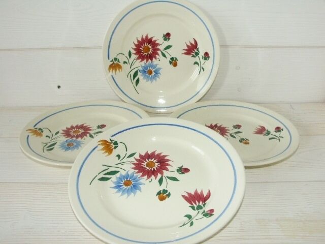 Lot 4 plates old dessert Lunéville Art Nouveau