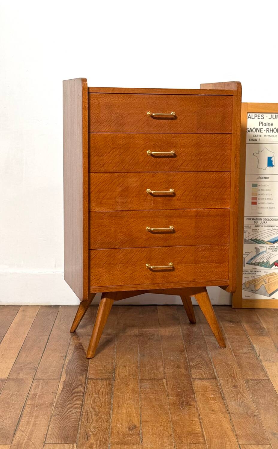 Vintage chiffonier with compass feet -