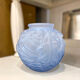 Blue art deco ball vase, flower decoration, signed stella